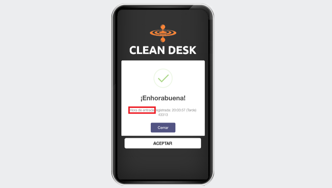 Pantalla de CLEAN DESK